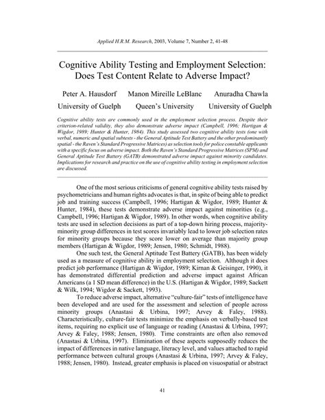 adverse impact of cognitive ability tests|cognitive testing for selection.